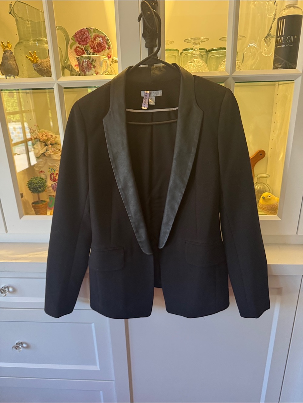 Women’s Black Satin-Trim Blazer